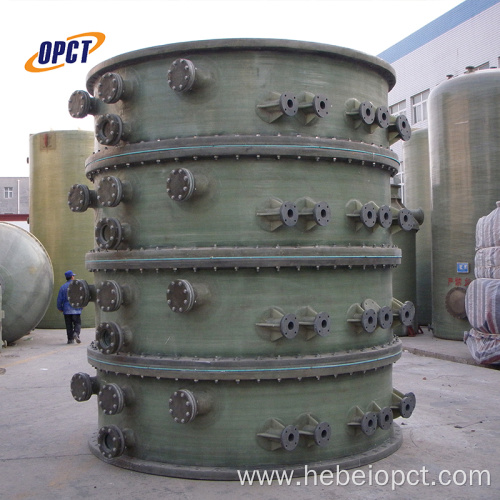 FRP fiberglass material fume gas scrubber tower system